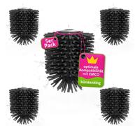 Tête de brosse de rechange en silicone Bürstenking pour WC, 67 mm, lot de têtes de brosse adaptées aux ensembles de WC Emco, tête de brosse de rechange en silicone, avec filetage intérieur M12, 5 pièc