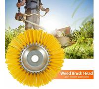 Tête de Brosse en Nylon pour Débroussailleuse, 200 mm x 25,4 mm, Kit de Brosse de Désherbage Ronde Universel Facile à Installer