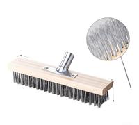 Tête de brosse robuste en acier inoxydable pour un nettoyage en profondeur - Poils métalliques rigides pour allée, allée, pierre pour enlever la saleté du carrelage 50 cm (B)