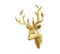 Tête De Cerf Sculpture Murale, Décoration Murale Tête D'animal, Résine Tête De Cerf Décoration 3D Décoration Intérieure Sculpture Murale 56 Cm * 52 Cm (Color : Gold)