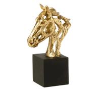 Tête de Cheval Ajourée sur Socle Hollywood 26cm Doré