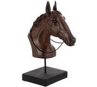 Tête de Cheval sur Socle Ronny 29cm Marron Foncé