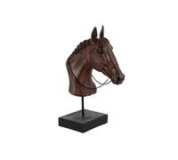 Tête de Cheval sur Socle "Ronny" 35cm Marron Foncé