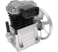 Tête de compresseur d'air - Pompe à compresseur à double cylindre - Moteur à essence, 3 CV, 960 tr/min, 420 l/min, max. 10 bars, avec silencieux - Argent