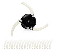 Tête de Coupe à 3 Lames, Disque de Coupe Compatible avec Le Coupe-Bordures sans,Accessoires, Lot de 30 Lames (1 x Disque de Coupe à 3 têtes + 30 Lames - incurvées avec Dents)