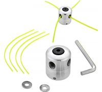 Tête de débroussailleuse universelle en aluminium - bobine double fil nylon Ø2,4 mm compatible M8/M10/M12