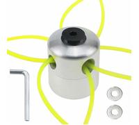 Tête de débroussailleuse universelle M10 en aluminium + 4 fils nylon jaune fluorescent - kit complet