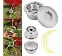 Tête de débroussailleuse universelle - PZCC - Aluminium - 4 lignes - Double fil nylon - Résistant à la corrosion