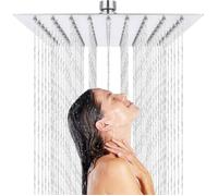 Tete de Douche Pluie Carre Anti Calcaire,Tete de Douche Pluie,Pomme de Douche en Acier Inoxydable et Haute Pression,(20x20cm)