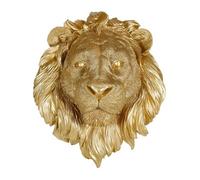 Tête de lion résine doré