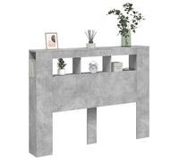 Tête de lit - {1 pièce} - Cadre fiable - Matériau durable - à LED - gris béton 140x18,5x103,5cm bois d'ingénierie tma95m