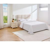 Tête de lit 160 cm - Tissu texturé - Beige - DAMADO