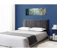 Tête de lit 160 cm - Velours - Gris foncé - HERMINE