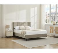 Tête de lit 160 cm - Velours - Taupe - HERMINE