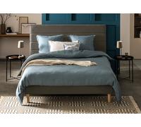 Tête de lit 160 x 120 cm tissu gris fume - Bultex tête de lit thera