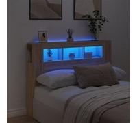Tête de lit à LED chêne sonoma 140x18,5x103,5cm bois ingénierie Multicolore G
