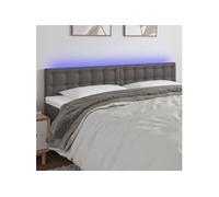 vidaXL Tête de lit à LED Similicuir 180x5x78/88 cm Gris