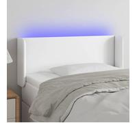 Tête de lit à LED - vidaXL - Blanc - Similicuir - Hauteur réglable - Bande LED découpable