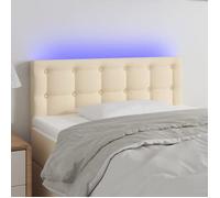 Tête de lit à LED - vidaXL - Crème - 90x5x78/88 cm - Tissu polyester - Hauteur réglable - Bande LED 55 cm - Indice IP65