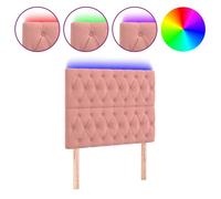 Tête de lit à LED - VIDAXL - Hauteur réglable - Rose - Velours - 90x7x118/128 cm - Bande LED 55 cm - IP65 - USB 5V