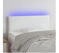 Tête de lit à LED - vidaXL - Similicuir - Blanc - 90x5x78/88 cm - Hauteur réglable - Bande LED 55 cm - Connecteur USB