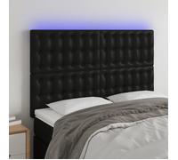 Tête de lit à LED - vidaXL - Similicuir - Noir - 144x5x118/128 cm - Hauteur réglable - Bande LED 55 cm - USB 5V - IP65
