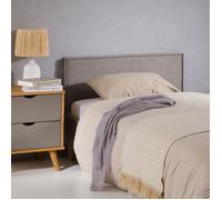 Tête de lit ANISA 90 rembourrée, En tissu polyester pour lit 90 cm, Sur pieds en plastique, Gris