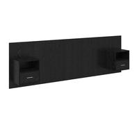 Tête de lit avec armoires - vidaXL - Chêne Noir - Bois d'ingénierie - 257x32,5x80 cm - Rangements spacieux