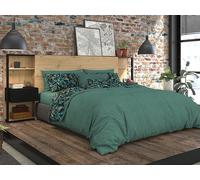 PARISOT Tête de Lit avec étagères + chevets intégrés - Décor chêne et noir - L 255 x P 36 x H 103 cm - WHITE