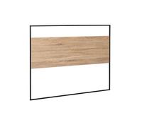 Tête de lit avec fixations murales DETROIT 145 cm bois et métal noir design industriel