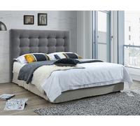 Vente-unique - Tête de lit capitonnée - 140 cm - Tissu - Gris - Francesco