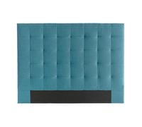 Tête de lit capitonnée en tissu bleu canard L140 cm HALCIONA