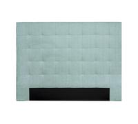 Tête de lit capitonnée en tissu effet velours vert lagon L160 cm HALCIONA