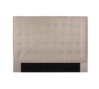 Tête de lit capitonnée en tissu velours taupe L180 cm HALCIONA