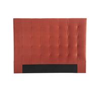Tête de lit capitonnée en tissu velours terracotta L160 cm HALCIONA