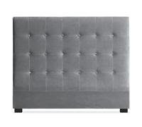 Tête de Lit Capitonnée en Velours Amor 160cm Argent