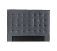 Tête de lit capitonnée gris foncé L160 cm HALCIONA