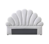 Vente-unique - Tête de lit Coquillage - 140 cm - Velours - Blanc - Moana