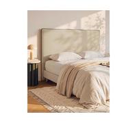 Vente-unique - Tête de lit déhoussable 180 cm - Coton et Lin - Beige et Noir - CHESMA