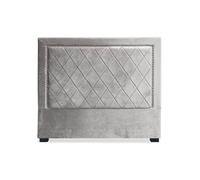 Tête de Lit Design en Velours "Sofia" 140cm Argent
