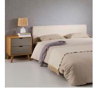 Tête de lit ELOWA 160 rembourrée En tissu polyester pour lit 160 cm Sur pieds en plastique Blanc