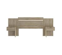 Vente-unique - Tête de lit Extensible avec chevets - 140/160 cm - Coloris : Naturel - PARATI - avec Rangement