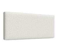 HOMCOM Tête de lit murale en lin, 140 x 60 cm, tête de lit suspendue rembourrée pour chambre à coucher, cadre en bois d'eucalyptus, montage facile, crème