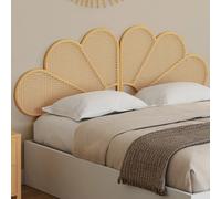 IDMarket - Tête de lit Suspendue Ivy 160 cm Effet rotin et cannage en Forme de Fleur