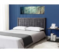 Tête de lit JENNA - 160 cm - Velours - Gris foncé