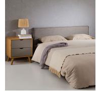 Idimex Tête de lit KLAO 160 rembourrée en tissu polyester pour lit 160 cm pieds plastique Gris