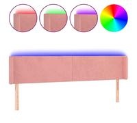 tête de lit LED "2026 Moderne" Rose 163x16x78/88cm Velours - Têtes de lit CC411993