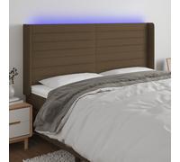 Tête de lit LED design marron foncé 183x16x118/128 cm Tissu - Têtes de lit 2025 Nouveau9031278 4parcel