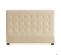 Menzzo Tête de Lit Luxor 160 cm Velours Beige - Design Capitonné Chic Classique - Tête de Lit Élégante pour Lit Double - Style Moderne et Intemporel Chambre Adulte