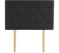 Tête de lit MAVELI 90 capitonnée sur pieds, en tissu - Noir Noir G